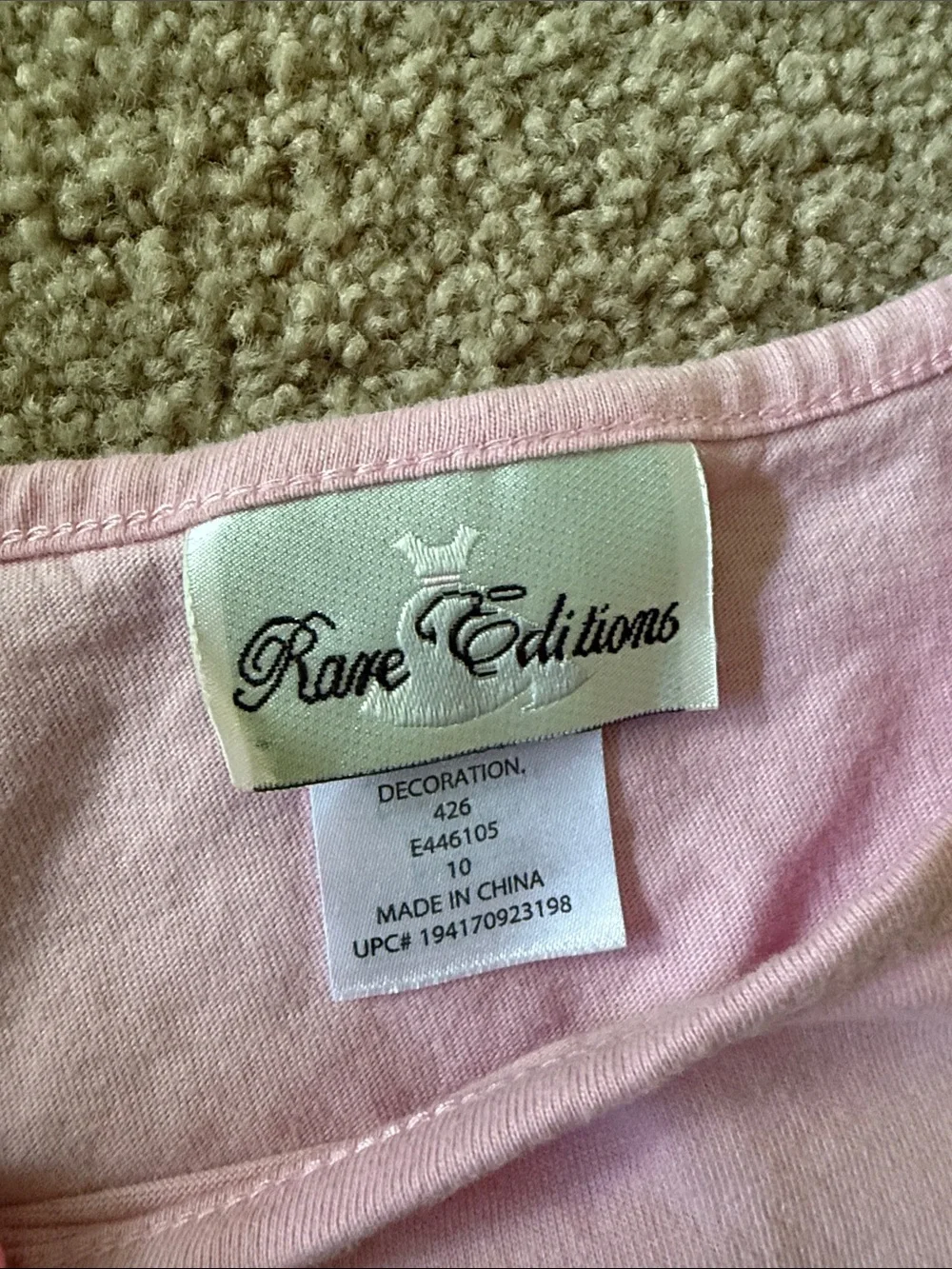 NWOT Pink Eyelet Top & Floral Ruffle Pants Kids Set, 10